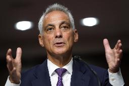 <p>　１０月、米上院外交委員会の人事承認公聴会で話すラーム・エマニュエル氏（ＡＰ＝共同）</p>