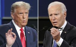 　トランプ氏（左）とバイデン氏＝２０２０年１０月、米テネシー州（ゲッティ＝共同）