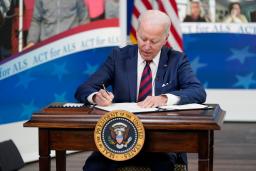 　バイデン米大統領＝２３日、ワシントン（ＡＰ＝共同）