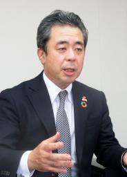 　インタビューに答える住友生命保険の高田幸徳社長