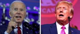 　民主党のバイデン米大統領（左）、共和党のトランプ前大統領（いずれもロイター＝共同）