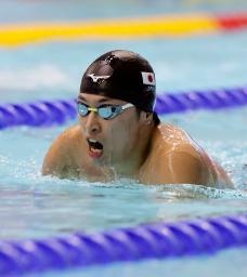 　男子２００メートル個人メドレー（運動機能障害ＳＭ８）決勝　荻原虎太郎の平泳ぎ。２分３１秒４９で５位＝マンチェスター（共同）