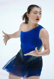 　女子フリーで演技する坂本花織＝大津市の木下カンセーアイスアリーナ