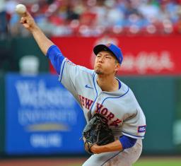 　カージナルス戦に先発したメッツ・千賀＝セントルイス（ゲッティ＝共同）
