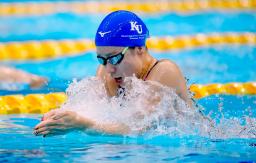 　女子２００メートル平泳ぎ決勝　優勝した石原愛依＝東京アクアティクスセンター