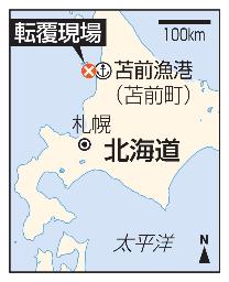 　北海道苫前沖の現場（苫前町、苫前漁港）
