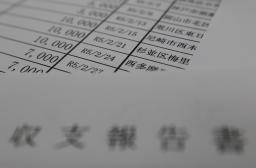 　個人献金が並んだ政治資金収支報告書