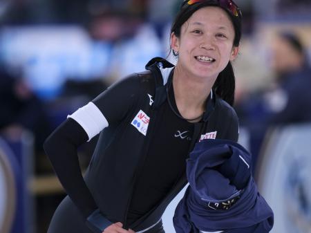 <p>　スピードスケート世界選手権で最後のレースを終えた高木美帆＝８日、オランダ・ヘーレンフェイン（ＡＰ＝共同）</p>