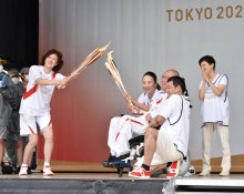 五輪聖火が千葉県内入り　公道走行中止で代替イベント　初日は山武で「トーチキス」