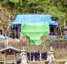 台風被害の拝殿修復へ　来夏大祭　文化財団、住民が支援　南房総・日枝神社