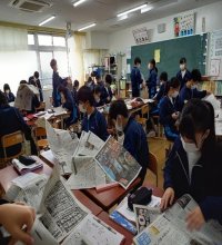 ＳＤＧｓで社会に関心　河原塚中学校（松戸市）　【ＮＩＥ報告　千葉県内実践校の取り組み】（１４）