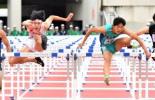 山中（市船橋）優勝　千葉県勢ワンツー　陸上男子１１０メートルハードル　全国高校総体