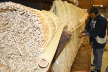 ２００キロ大しめ縄作り　成田山新勝寺　正月準備着々