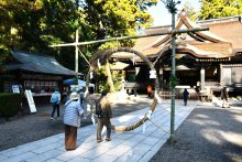 心身清め新年迎えて　年の瀬を告げる「茅の輪」　香取神宮【師走スケッチ２０２３】
