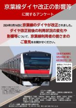ＪＲ京葉線の快速縮小問題　ダイヤ改正の影響問うウェブアンケート実施へ　千葉市、２３日から利用者向けに