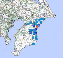 【速報】千葉県で最大震度３の地震　震源は県北東部　Ｍ４・１			