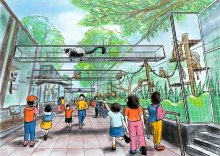 ワクワク“空中”歩く　サル通路に遊び場、ＣＦで整備　市川市動植物園