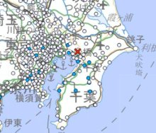 【速報】千葉県内で地震　震源は千葉県北西部、Ｍ４・２　千葉市中央区や船橋市などで最大震度２