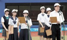 球児の晴れ舞台支える　司会の藤尾、市ノ渡さん　第１０７回全国高校野球　千葉大会　第１日