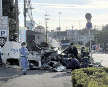 【動画あり】国道５１号で多重事故、３人けが　容疑で５７歳の男逮捕　「いろいろな車にぶつけた」　香取