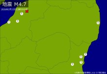 【速報】関東・東北・中部で地震　Ｍ４．７　震源は新潟県中越地方　地震が及んだ地域人口７９万人