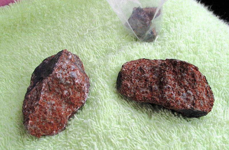船橋市で発見され、国立科学博物館に「習志野隕石」と同じ火球由来と断定された隕石（第１発見者の加藤さん提供）