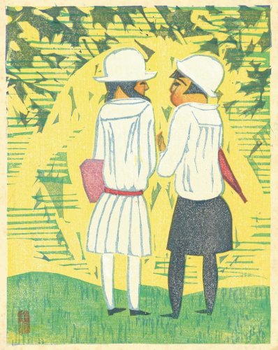 前川千帆「少女」＝１９２７年頃、公益財団法人平木浮世絵財団蔵
