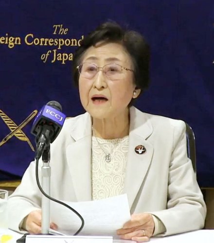 県原爆被爆者友愛会の児玉三智子会長（共同）