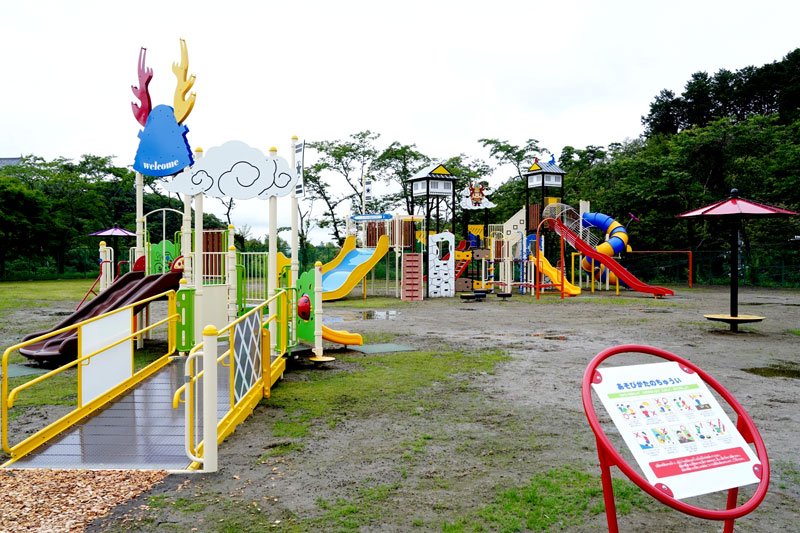 大多喜城をイメージした遊具を整備したおたっきーパーク＝大多喜町
