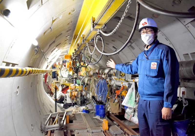 データセンター向けの需要に対応した、東京電力ＰＧによる電力増強のトンネル工事＝昨年１２月１２日、印西市