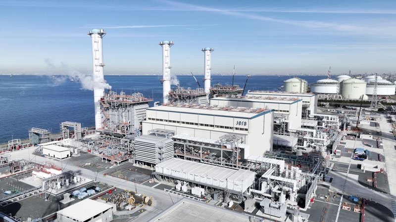 ＪＥＲＡの姉崎火力発電所新１号機（手前から１棟目の建物）