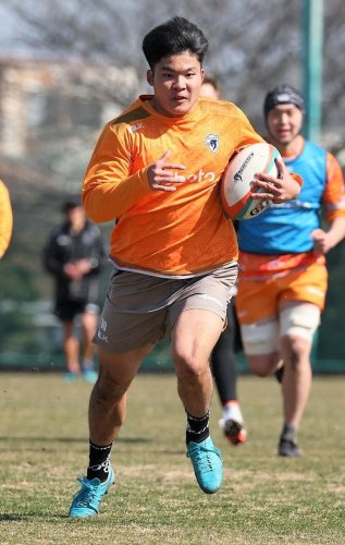 相模原戦に向けてトレーニングする東京ベイの木田（東京ベイ提供）
