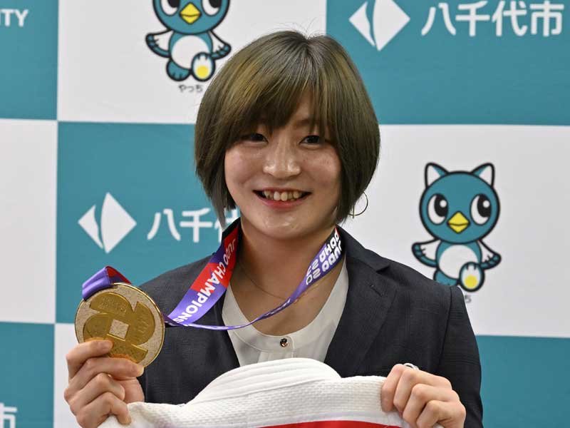 パリ五輪柔道女子４８キロ級の代表に内定した角田夏実＝５月２６日撮影