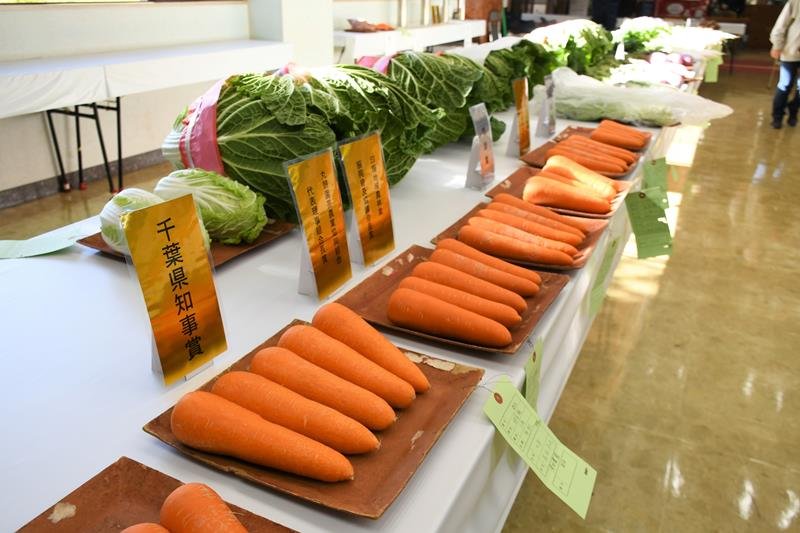 共進会で高評価を受けた農作物＝富里市