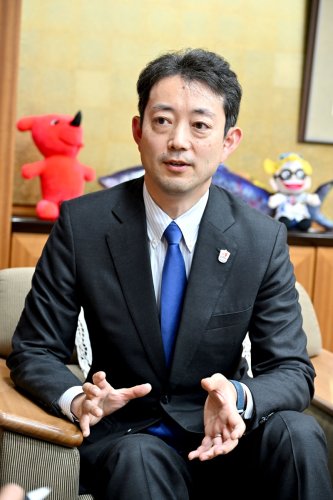 台湾訪問について「将来への足がかりができた」と手応えを話す熊谷知事＝千葉県庁