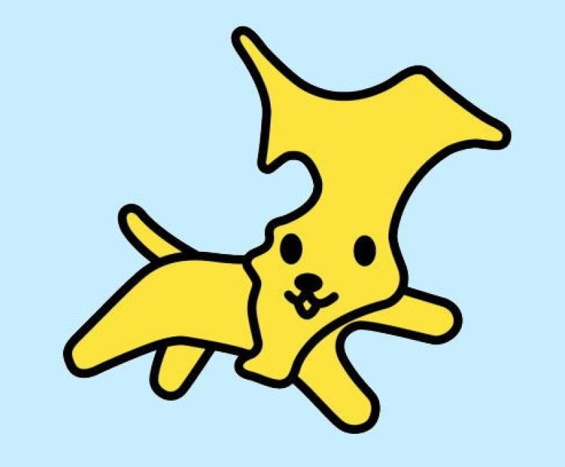ちば犬。顔が千葉県の形をしている