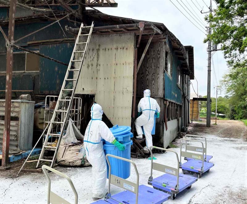 富里市内で行われた防疫作業の様子（県提供）