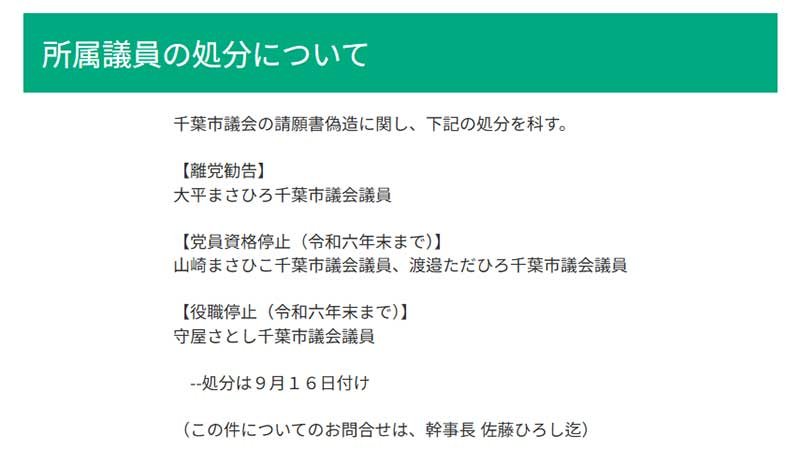 千葉維新の会ホームページから