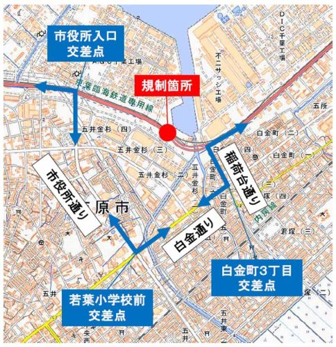 【速報】市原の国道１６号で陥没　大雨影響か、付近で１時間に８５ミリ観測