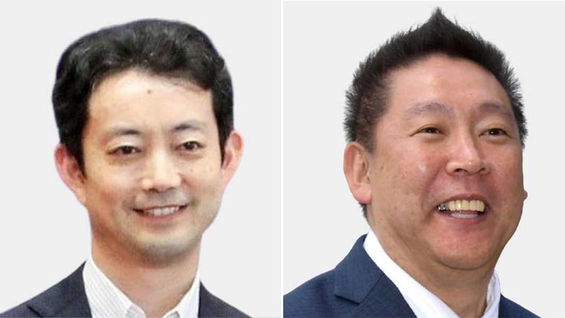 （左から）熊谷俊人氏、立花孝志氏