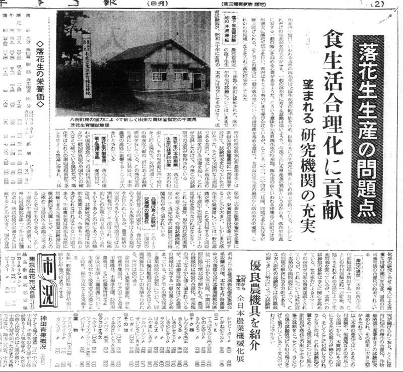 品種開発携わる唯一の専門施設　遺伝資源保存、技術改良も　県落花生研究室　【落花生今昔物語　千葉で芽吹き１５０年】