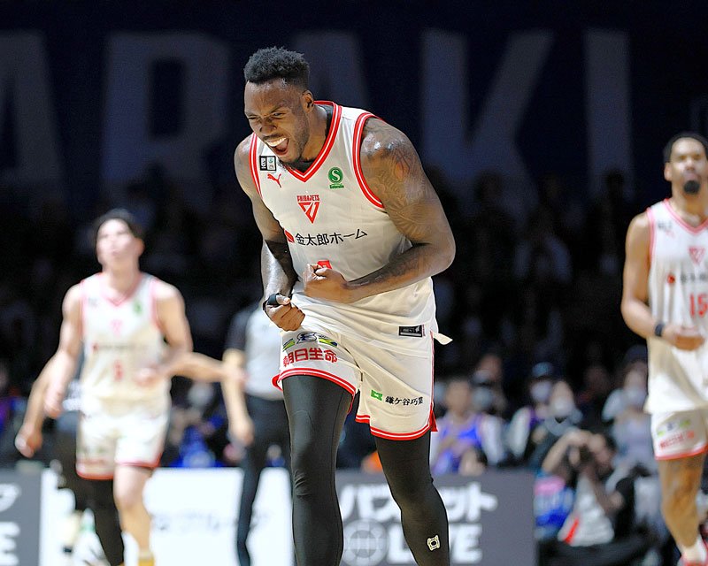 茨城―千葉Ｊ　第３クオーターの千葉Ｊ・リトル＝１５日、アダストリアみとアリーナ（Ｂリーグ提供）
