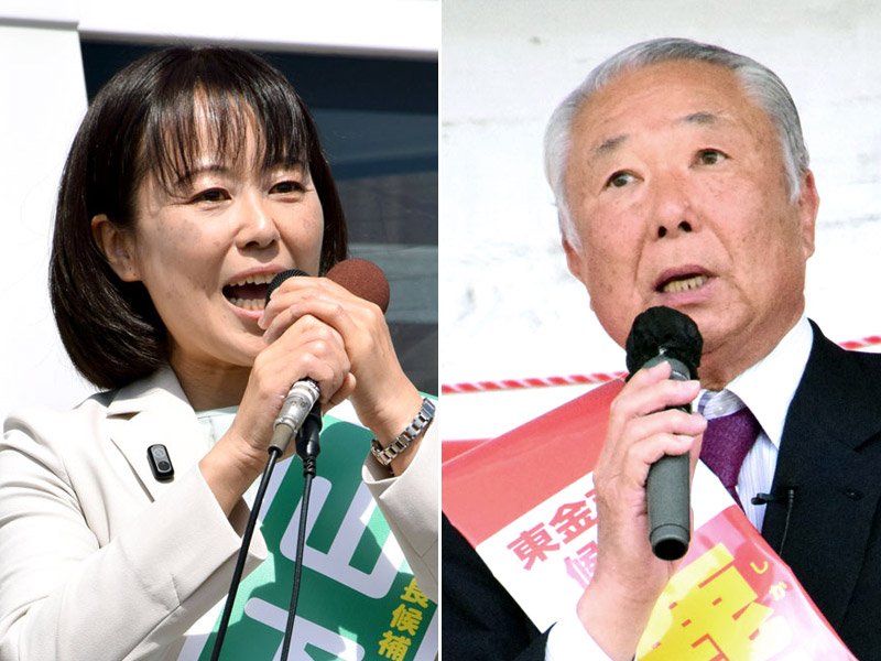 （右から届け出順）鹿間陸郎氏、山下美紀氏