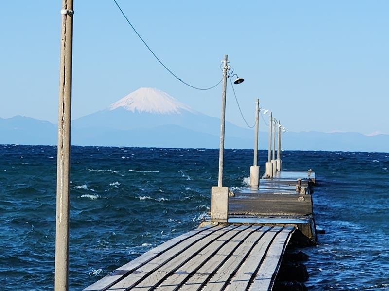 原岡桟橋と富士山
