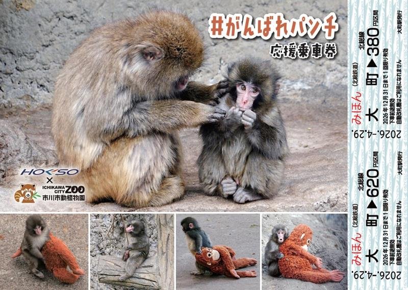 「＃がんばれパンチ　応援乗車券」の表面イメージ（北総鉄道提供）
