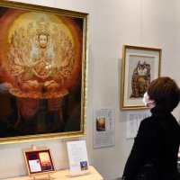 鎮魂の祈り針に込め　刺しゅう家星野さん　震災１０年目の大作展示　我孫子