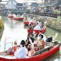 【動画あり】華やか！さわら雛舟パレード　３年ぶり「小野川に春」　香取