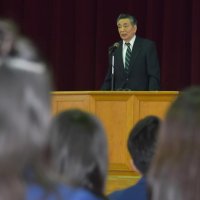 「犯罪誘われたら断って」　ひったくりで妻亡くした菊池さん、土気高で講演