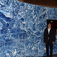 巨大壁画、匝瑳・飯高寺講堂に　佐賀の陶芸家葉山さん展覧会