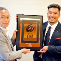 末永選手「来季こそＶ」　船橋のファン後押し期待　ラグビー東京ベイ、リーグワン３位報告